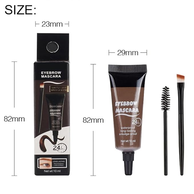 Tinted Thickening Eyebrow Mascara with Two Eyebrow Brushes,Brow Fast Sculpt,Waterproof,Transfer-proof,Eyebrow Tinting Kit- Cruelty Free - Light Medium Brown (2 Pack) (02#Reddish Brown &03#Gray)