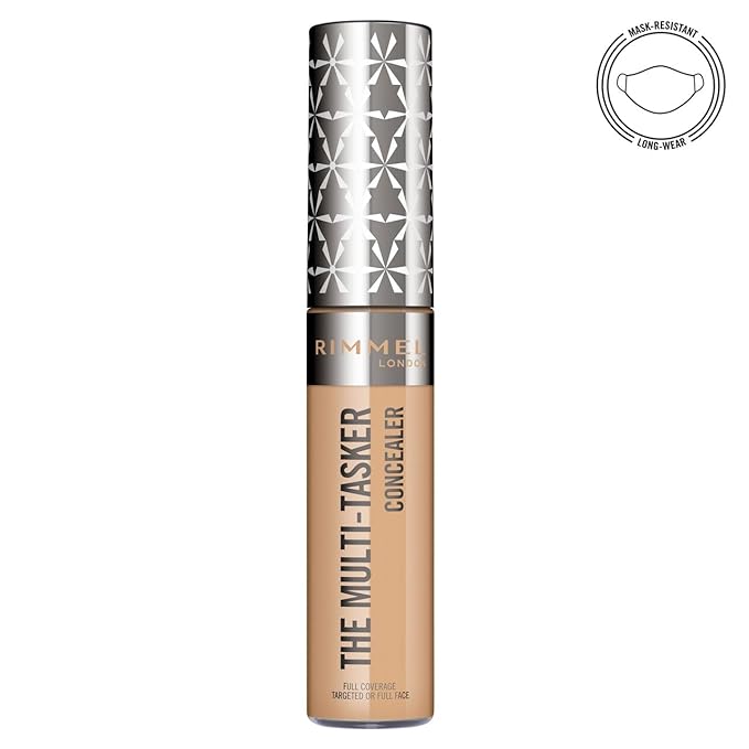 Rimmel London, Multi-Tasker Concealer, 050 Sand, Crease-Proof, Transfer-Proof, Waterproof, Up To 24-Hour Wear, Vegan Formula, 0.33oz