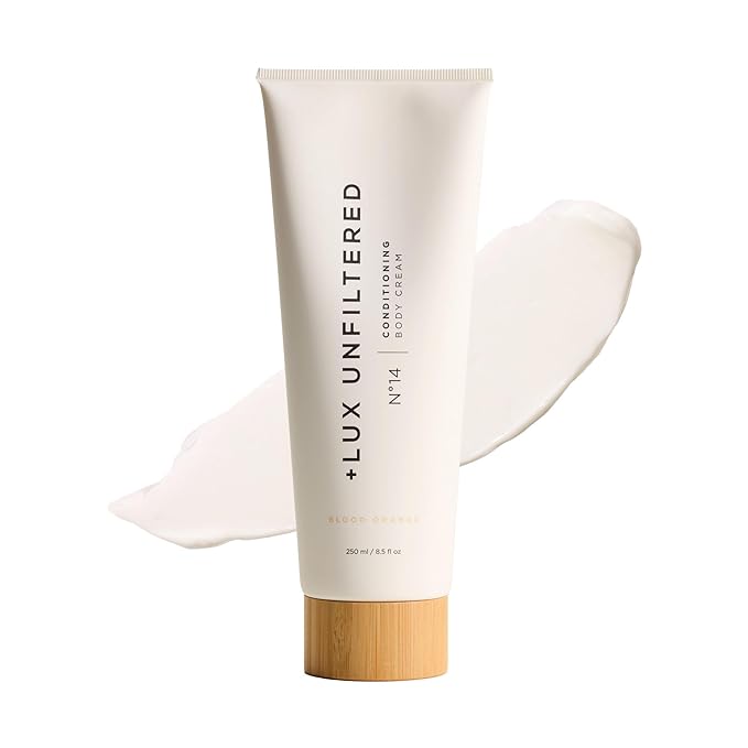 + Lux Unfiltered Tall Pour N°14 Body Lotion for Women - Moisturizing Body Cream with Jojoba, Squalane, Shea Butter, Vitamin C & Hyaluronic Acid - Hydrating Body Lotion, Non-Greasy - Blood Orange