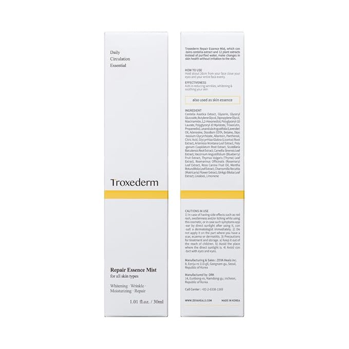 Repair Essence Toner Mist – Travel Size Korean Face Mist with Niacinamide, Troxerutin & Centella Asiatica, Carry-On Friendly Hydrating Spray for Barrier Care, 1.01 Fl.oz