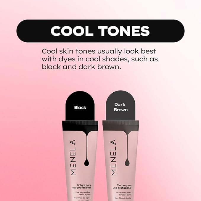 Menela Eyebrow Color Gel – Temporary Brow Enhancer with Jojoba Oil – Mixable Shades – Vegan & Ammonia-Free – Safe for Sensitive Skin – 20 ml (Black)