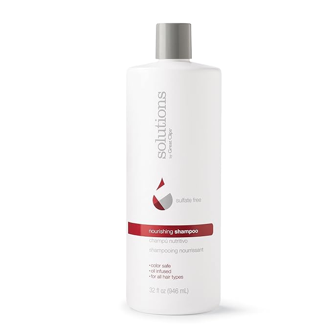 GREAT CLIPS Solutions Nourishing Shampoo 32 fl oz | Argan Oil | Sulfate and Paraben Free | Moisturizes and Restores Shine | Safe for Color-treated Hair