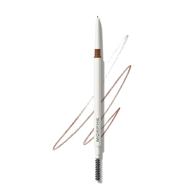 Morphe Nano Brow Pencil - Ultrafine Eyebrow Pencil for Hairlike Strokes - Precision Eye Makeup with Spoolie Brush for Natural Definition and Long-Lasting Wear - Almond (0.001 oz)