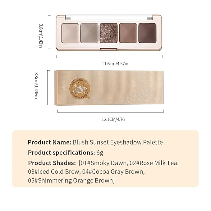 Neutral Nude Brown Eyeshadow Palette–Beige, Cool Taupe, Bronze Gold Shimmer, Cocoa Brown, High-Pigment Blendable Long-Lasting Eye Shadow and Contour Palette for Daily Soft Glam Makeup for Mature Eyes