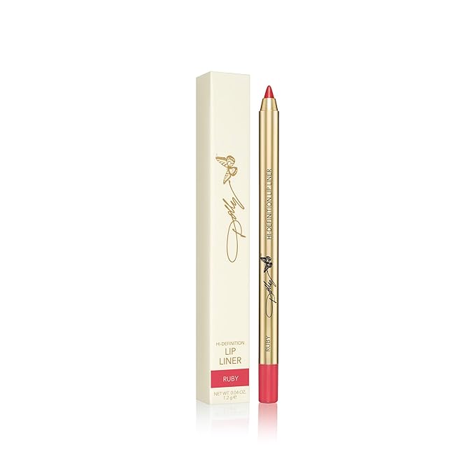 Dolly Beauty Hi-Definition Lip Liner - All Day Wear Lip Pencil for Daily Use - Demi-Matte Finish - Sharp Defining - Vegan & Paraben Free - Compact Cosmetics - Ruby