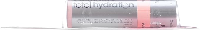 ChapStick Total Hydration Moisture + Tint Pink Nude Tinted Lip Balm Tube, Tinted Moisturizer - 0.12 Oz