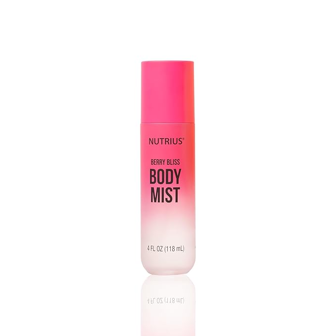 Nutrius Body Mist for Women, Berry Bliss Scent, Hydrating Fragrance Body Spray with Plum, Jasmine & Vanilla Musk, Long Lasting Body Mist, Vegan, Cruelty Free, 4 fl oz