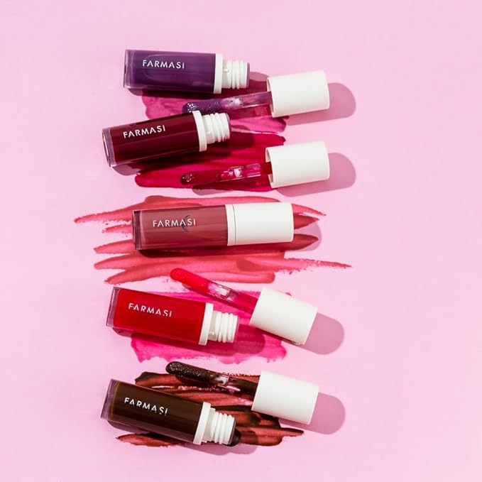 FARMASi Tinted Lip Plumper, Plumping Lip Gloss, Promoting Natural Circulation for Fuller, Younger Looking Lips, Hydrating, High-Shine, Volumizes, Merry Berry