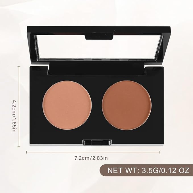 Duo Eye Shadow Powder，Nude&Light Brown Matte Eyeshadow Makeup Palette，Neutral Shades Eyeshadow Palette for Woman Daily Eyes Looks，Highly Pigmented，Smooth, Blendable，sombras de ojos, Cruelty-Free 03