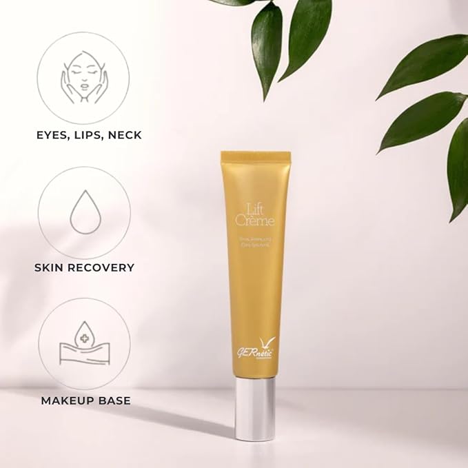 Gernetic Lift Creme, Firming Cream for Eyes Lips Neck, Dark Circles Care, 1.4 Oz