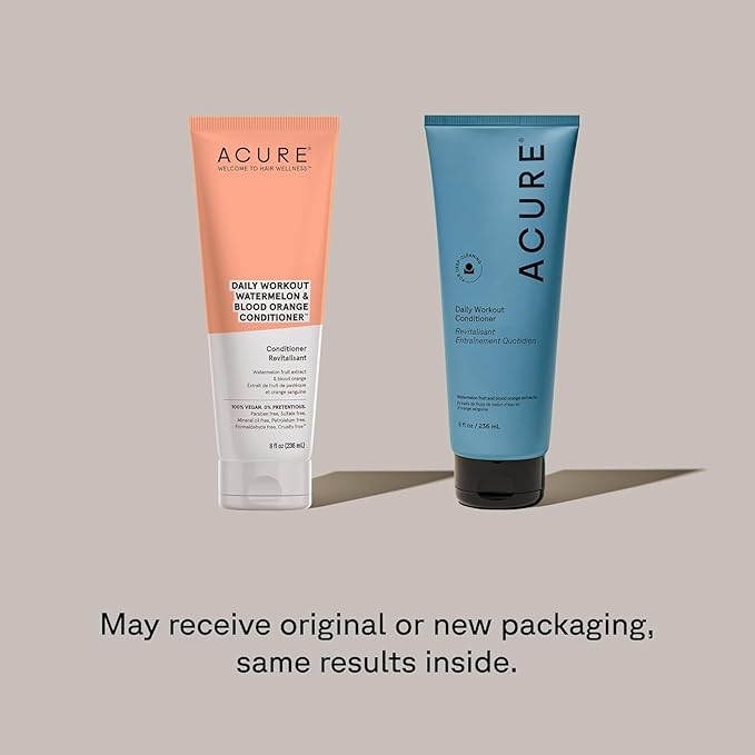 Acure Daily Workout Watermelon Shampoo & Conditioner - Lightweight Hydrating & Clarifying Shampoo and Conditioner for Women & Men w/Oily, Damaged Hair & Dry Scalp, Color Safe, Sulfate Free - 8 fl oz
