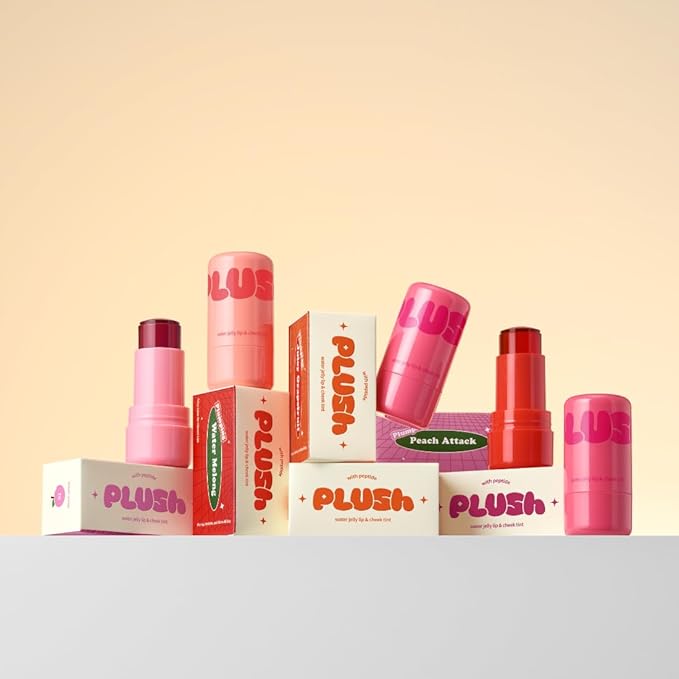 Elensilia Plush Water Jelly Lip & Cheek Tint – 10g (0.35oz) | Lightweight & Buildable Tint for a Natural, Fresh Glow (Juicy Grapefruit)