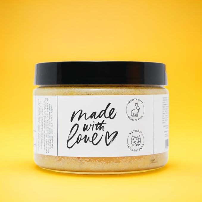 Golden Chai Sugar Scrub – Exfoliating Body Scrub with Honey, Orange, Turmeric, Vanilla – Gentle Exfoliating and Cleansing Impurities, Dead Skin Cells – Suitable for All Skin Types – 12 oz
