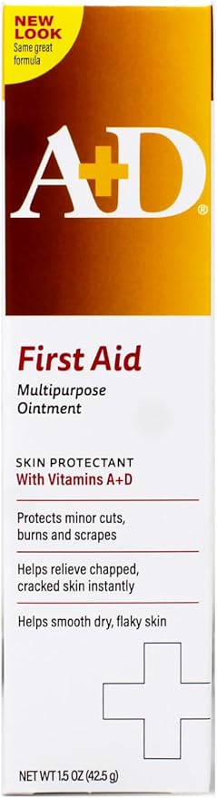 A+D First Aid Ointment, Multipurpose Dry Skin Moisturizer and Skin Protectant, 1.5 Oz (Pack of 3)