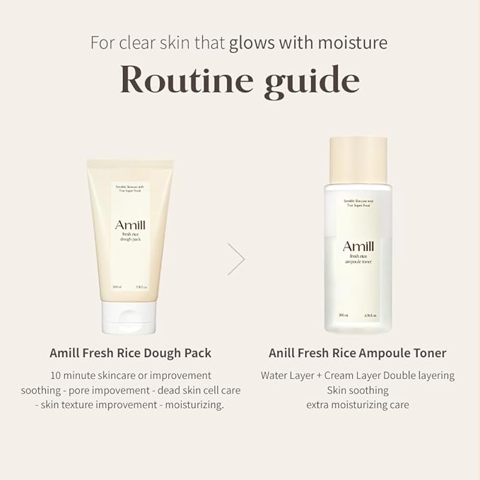 Amill Fresh Rice Dough Pack (100g/3.52oz) – Wash-Off Face Mask with Rice Extract for Smooth & Nourished Skin