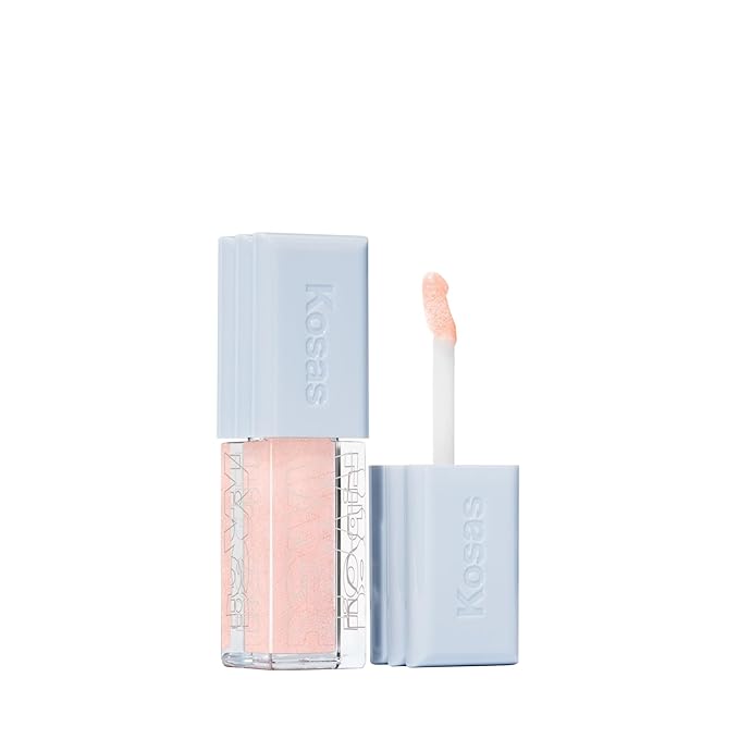 Kosas Wet Lip Oil Gloss - Hydrating Lip Plumping Treatment with Hyaluronic Acid & Peptides, Non-Sticky Finish (Exposed)