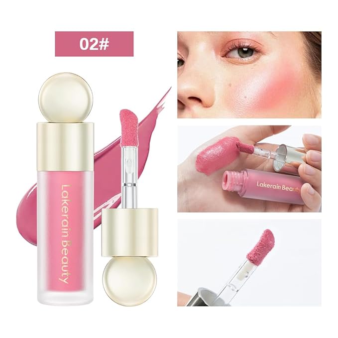 2PCS Liquid Highlighter&Blush, Contour Stick Makeup Highlighter for Face, Lightweight Glotion, Waterproof Luminous Lotion, Silky Smooth Glitter Highlighter Makeup Stick, Multi-Use Body Shimmer