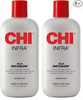 CHI Infra Silk Infusion, Silk Reconstructing Leave-In Hair Treatment for Creating Smooth, Shiny, Strong Hair, 12 Oz (Pack of 2)