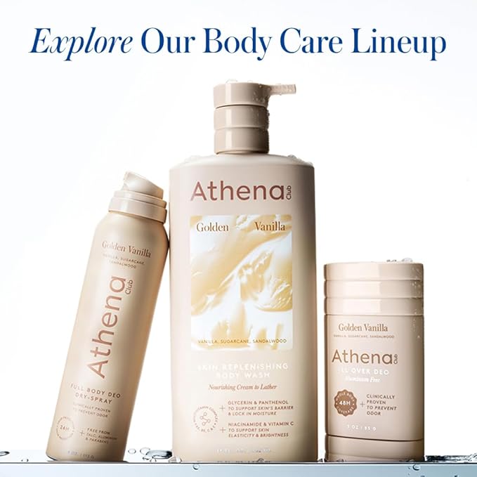 Athena Club Skin Replenishing Body Wash for Women, Sulfate Free Nourishing Cleanser with Niacinamide, Gently Cleanses Without Stripping, Lavender Latte Scent, 18 fl oz