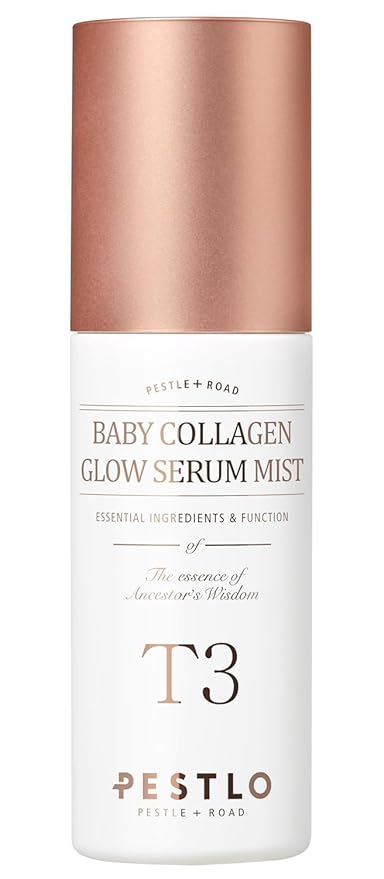 PESTLO T3 Baby Collagen Glow Serum Mist Spray for Korean Glass Skin - 75.4% Reallagen/T3 Vegan Collagen, PDRN, Phyto-Amino Acid Complex, Voluform for Elasticity, Radiance & Firmness, 1.69 Fl Oz (50ml)