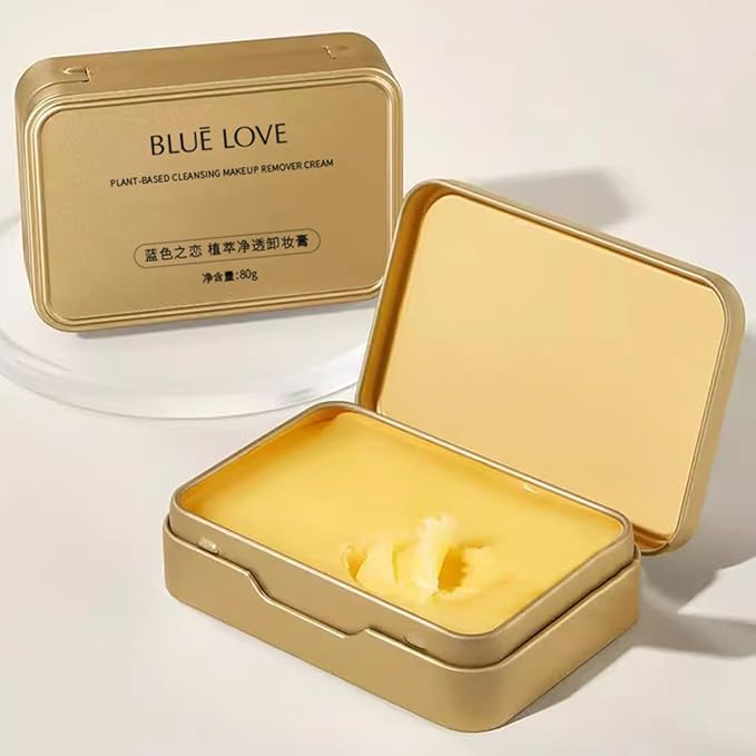 BLUE LOVE Gold Melt Balm Makeup Remover - Transforming Cleanser with Natural Botanicals, Gently Dissolves Waterproof Makeup & Impurities, Nourishing Face Cleanser for All Skin Types
