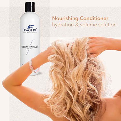 Fragrance Free Conditioner 12 oz (2-Pack Gift Set) - Parabens Free Hypoallergenic - Hair Conditioner for Sensitive Skin - Deep Conditioning for Normal Treated and Fragile Hairs - Vegan GF/CF