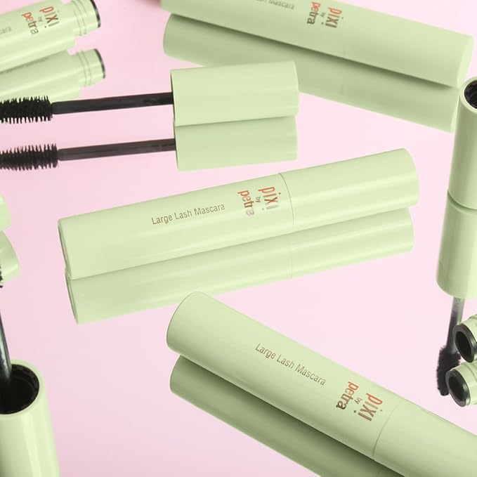 Pixi Large Lash Mascara | Extreme Volume & Lengthening Mascara with Vitamin E, Panthenol & Bamboo | Smudge-Proof & Water-Resistant | Buildable & Clump-Free | Best Brown | 0.4 fl oz