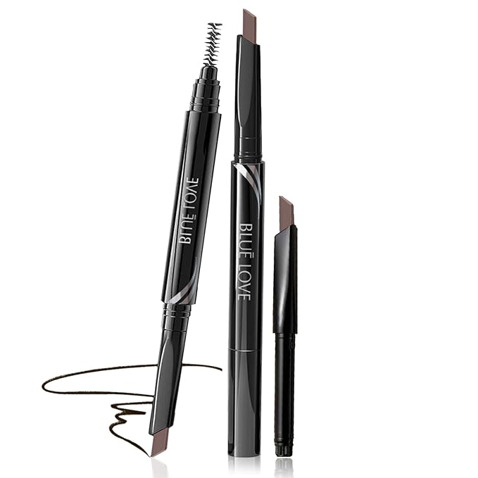 BLUE LOVE Eyebrow Pencil with Refillable Replacement Pack – Long-Lasting, Smudge-Proof, Waterproof, and Natural Finish for All Skin Types (05 Dark Coffee Color)