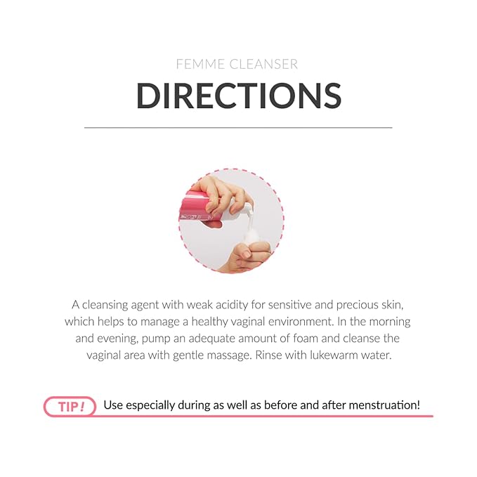 dr.eslee Femme Cleanser for Precious Body 150ml - Low pH Dermatological Feminine Foam Wash | Gentle & Soothing for Sensitive Areas | Soft Mousse Bubble| SLS/SLES Free | Hygiene Essential