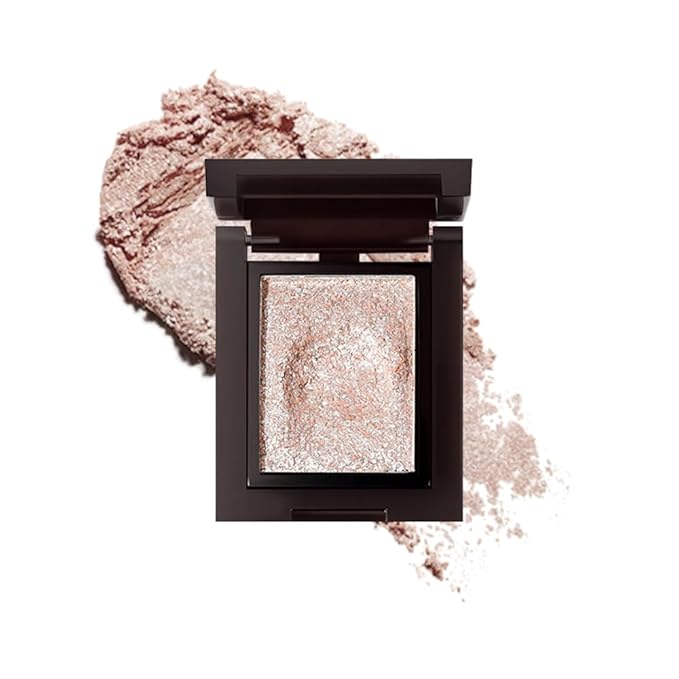 Pressed Single Eyeshadow Makeup,Champagne Gold Sparkle Highly Pigmented Monochrome Eye Shadow Palette, Waterproof Neutral Powder, sombras para ojos, Lightweight Blendable,#06