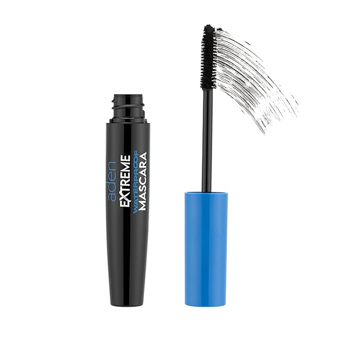 aden Extreme Waterproof Mascara Volume and Length – Smudge-Proof Voluminous Mascara Black Long Lasting Tubing Effect – Vegan Formula, Non-Flaking for Stunning Lashes – Made in Italy