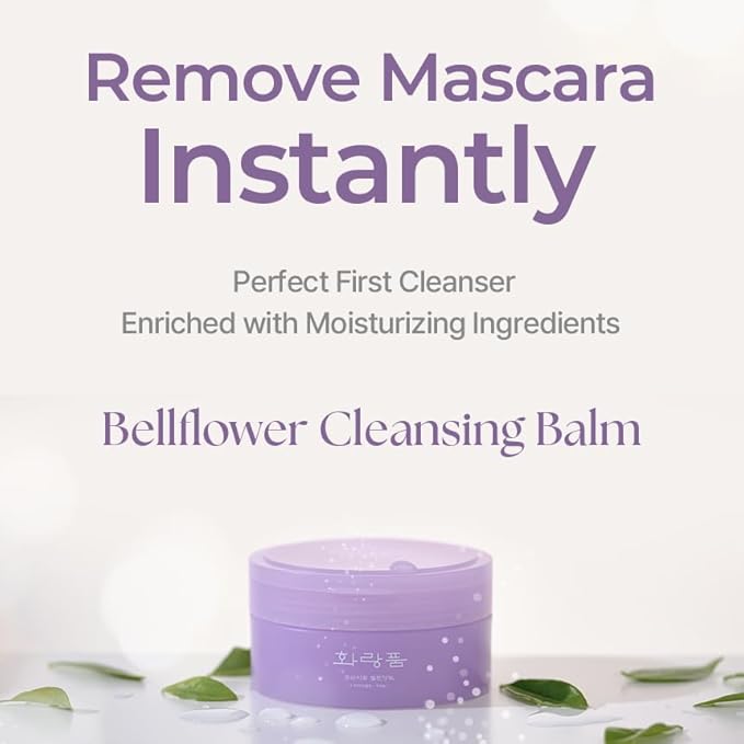 Hwarang' Bellflower Cleansing Balm | Cleansing Balm for Waterproof Makeup | Gentle on Eyes | Deep Clean & Moisture Barrier Care | Skin-Loving Moisture | 3.4 Fl Oz