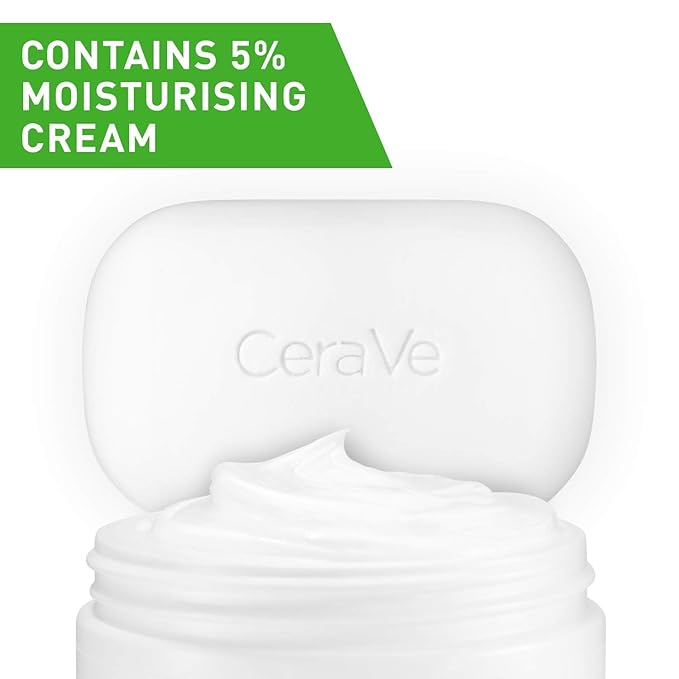 CeraVe Hydrating Cleanser Bar - Soap-Free Body and Facial Cleanser with 5% Moisturizing Cream - 4.5 Ounce Bar,(Pack of 2)