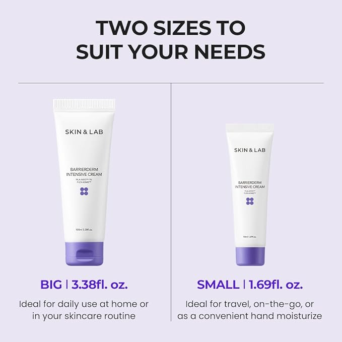 [SKIN&LAB] Barrierderm Intensive Cream 100ml, Skin Barrier Korean Face Cream Moisturizer, Panthenol, light texture, face and body cream, Gentle for All Ages (3.38 fl oz.) | Korean Skin Care