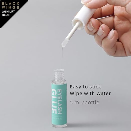 BLACKWINGS Lash Lift Glue, Eyelash Perm Adhesive, Strong Hold Lash Lifting Glue for Lash Lift & Brow Lamination, Water-Soluble, Gentle for Sensitive Skin