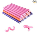 30PCS 9.45" Flexible Foam Curling Rods, Twist Heatless Hair Rollers for Women, Girls, Long and Short Hair, Sleep-In (0.71 x 9.45 Inch, Random Color)