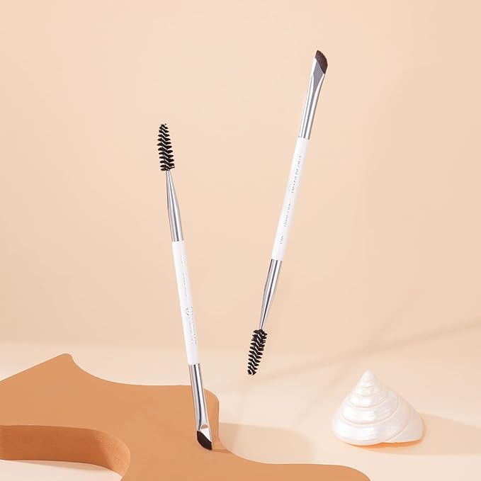 Albeaut Dual Eyeliner Brush Brow Brush, Precision Eye Makeup Applicator For Powder/Liquid/Cream Formula, Ultra-thin Eyeliner Brush Synthetic Bristles (198 Dual-Line)