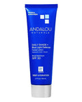 Andalou Naturals Deep Hydration Face Sunscreen - Daily Shade + Blue Light Defense SPF 30 with Zinc Oxide - Lightweight, Non-Greasy, Non-comedogenic, Fragrance-Free - 2.7 fl oz