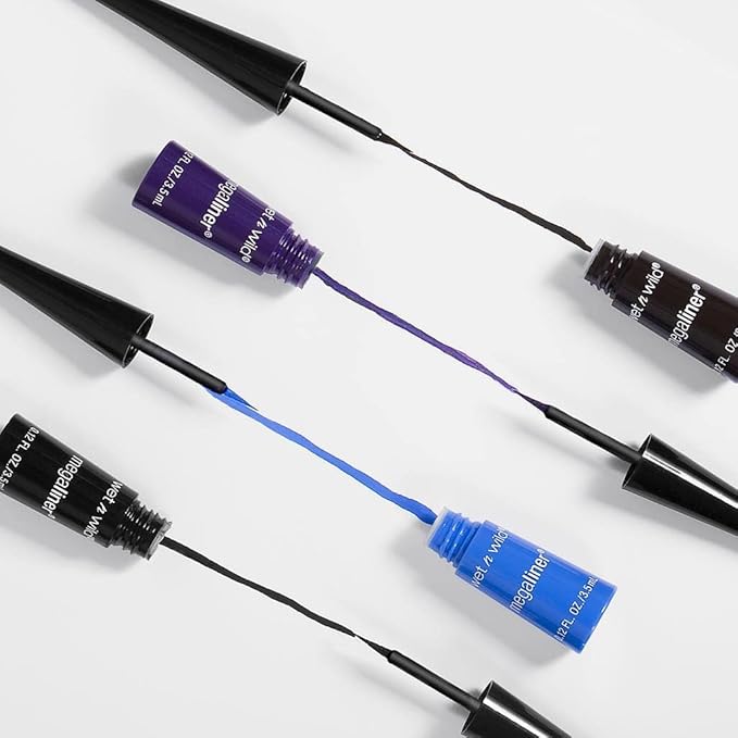 wet n wild MegaLiner Liquid Eyeliner - Metallic, Cosmic Black (Pack of 2)