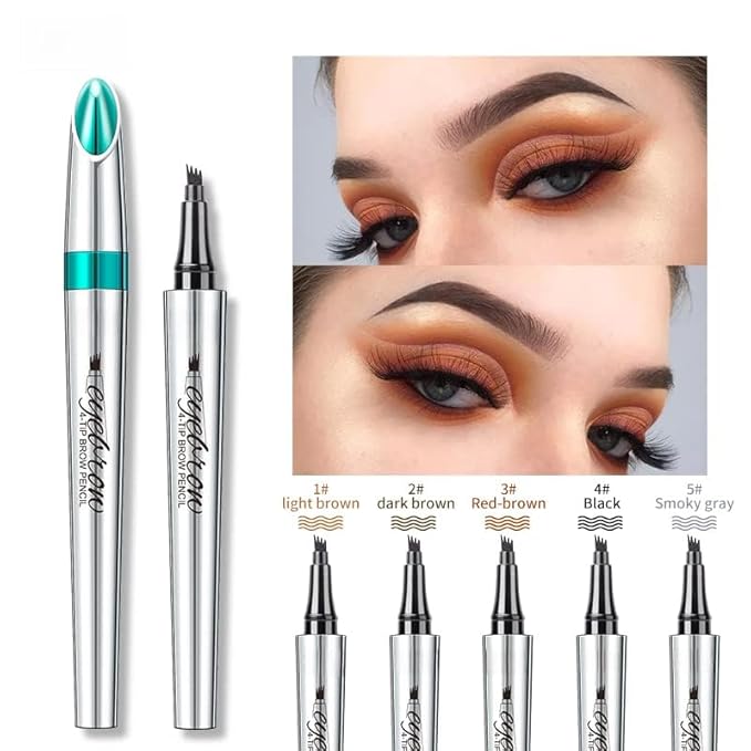 Eyebrow Pencil Eyebrow Microblading - Eye Makeup Eyebrow Micro 4 Point Brow Lift & Snatch Microblading Pen Long-Lasting Waterproof Natural Eyebrow Hair (05 Grey)