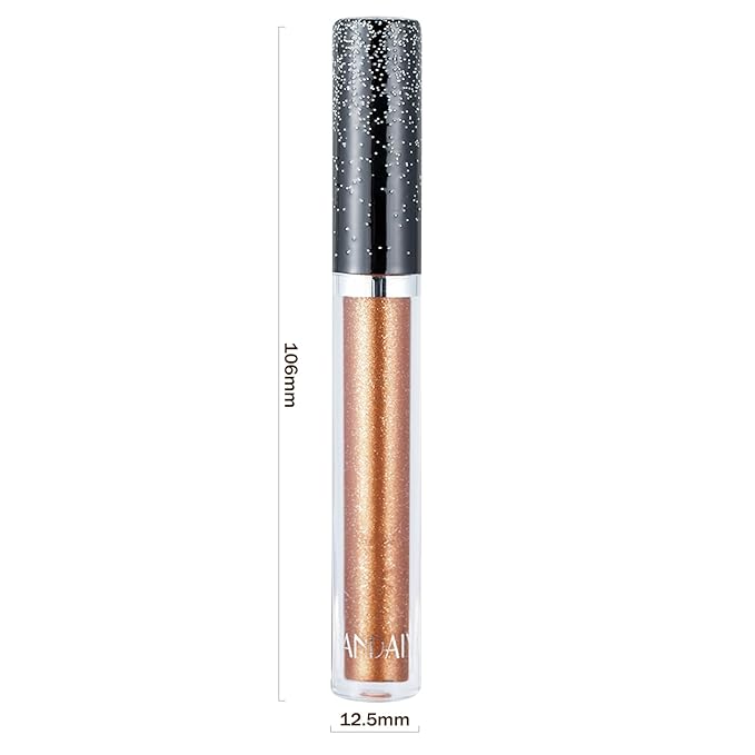 Liquid Eyeshadows, Long-lasting Liquid Glitter-Eyeshadows Colorful Eye Shadows for Eye-Makeup (Orange Brown)