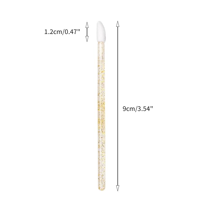 G2PLUS 300PCS Lip Brushes, Crystal Disposable Lip Brushes, Glitter Gold Lip Gloss Applicators, Lipstick Gloss Wands Applicator Makeup Tool Kits for Lipstick and Lip Gloss