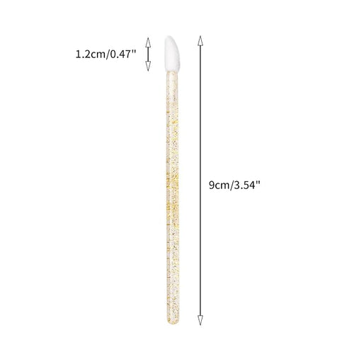 100PCS Glitter Crystal Lip Brush, Disposable Lip Brushes Lip Gloss Applicators Lipstick Gloss Wands Applicator Perfect Makeup Tool Kits (Gold)