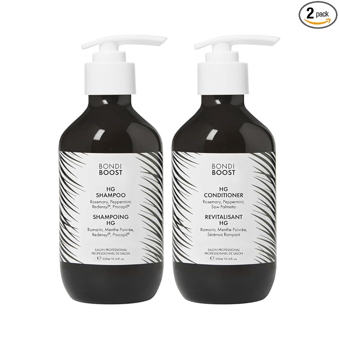 BondiBoost HG Anti-Thinning Shampoo Conditioner Set [10.14 fl oz each], Clinically Tested to Promote Fuller + Thicker-Looking Hair for Women & Men, Procapil, Redensyl & Rosemary Formula, Sulfate-Free