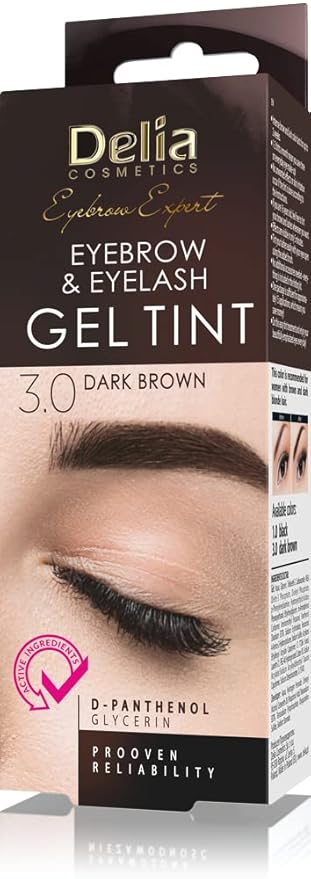 'Delia Cosmetics Pro Color Professional Gel Eyebrow Tint Ammonia - Free Color 3.0 Dark Brown 0.5 oz