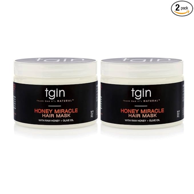 TGIN Honey Miracle Hair Mask Duo, 12 oz (Pack of 2) for Natural, Dry, Curly, Type 3c and 4c Hair