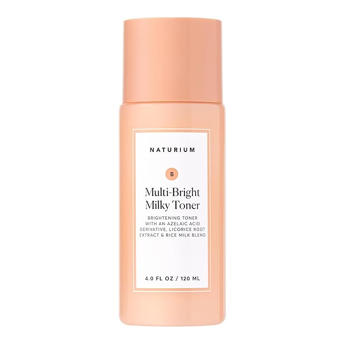 Naturium Multi-Bright Milky Toner, Exfoliating Skincare for Face with Azelaic Acid, 120 mL / 4 fl oz