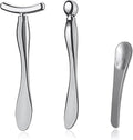 Pimoys 3 Pcs Metal Eye Cream Applicator Tool, Eye Roller Massage Sticks and Makeup Cream Spoon, Facial Massager for Reducing Puffiness Wrinkle Dark Circles