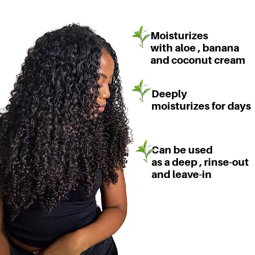 Ecoslay Banana Cream Deep Conditioner 8 oz - Nourishing Hair Mask for Dry, Damaged, Frizzy, and Curly Hair - Plant-Based Deep Conditioning Treatment for Natural and Color Treated Hair (Pack of 2)