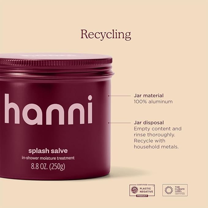 HANNI Splash Salve Body Mask, In-Shower Moisturizer with Coconut, Jojoba, Shea Butter & Glycerin, Deep Conditioning for All Skin Types, 250 mL / 8.8 oz (Pack of 2)